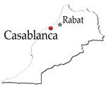 Map of Casablanca wine region, Morocco