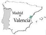 Map of Valencia wine region